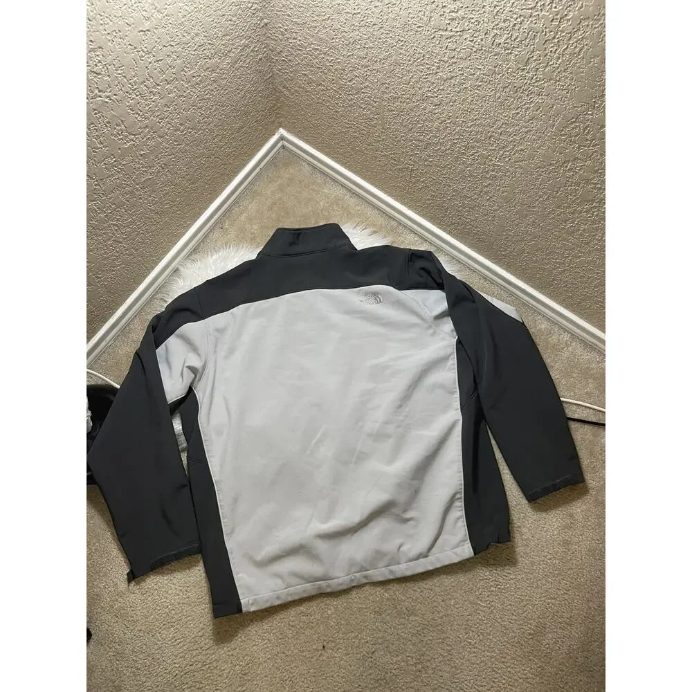 The North Face Jacket Mens X-Large White Gray Softshell Full Zip Fleece Lined